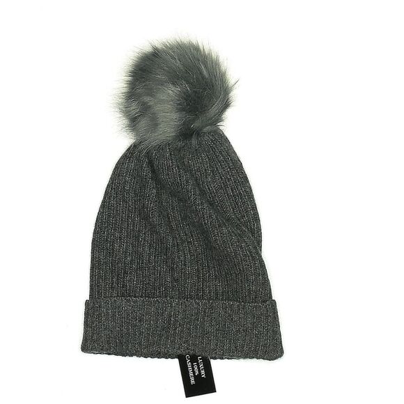 New with Tags, Saks Fifth Avenue Green Pom Pom Beanie Thick Ribbed Warm - Picture 1 of 6